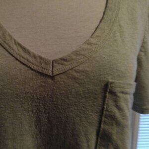 Just Be Womens Light Heather Green Short Sleeve Shirt Top